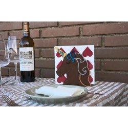 “Servilletero artesanal Capricornio hecho a mano en madera natural”