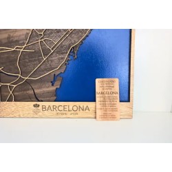 Cuadro de madera Barcelona artesanal