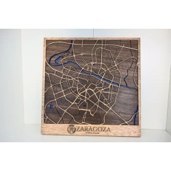Mapa de Zaragoza en madera – vista frontal