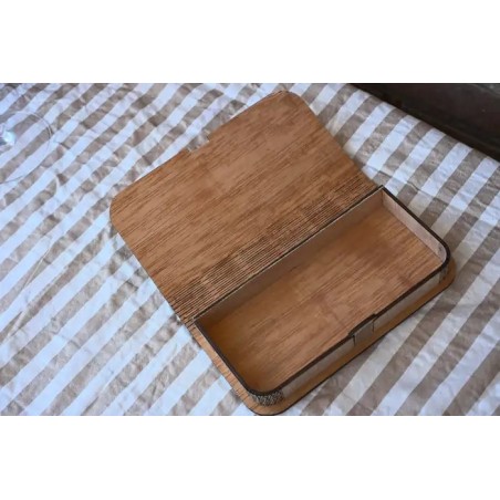 cajita para cuentas abierta, madera natural artesanal