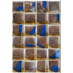 mapa de madera personalizado de ciudad