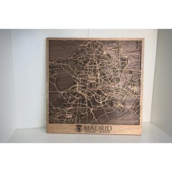 mapa urbano en madera hecho a medida