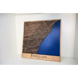 mapa personalizado de pueblo en madera