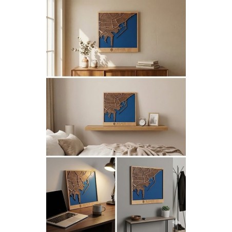 Decoración de pared con mapa de Alicante