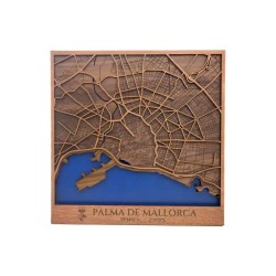 Mapa de madera de Mallorca | Decoración artesanal