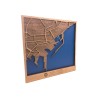 Mapa urbano de Alicante en madera natural para decoración de pared