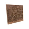 Mapa urbano de Madrid en madera natural para decoración de pared