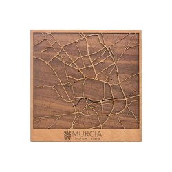 Mapa de madera de Murcia | Decoración artesanal grabada
