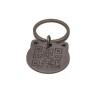 Placa para mascota con forma de gato y código QR grabado en metal