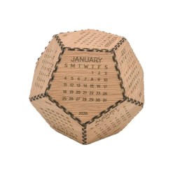 Calendario decorativo de madera para escritorio con diseño 3D