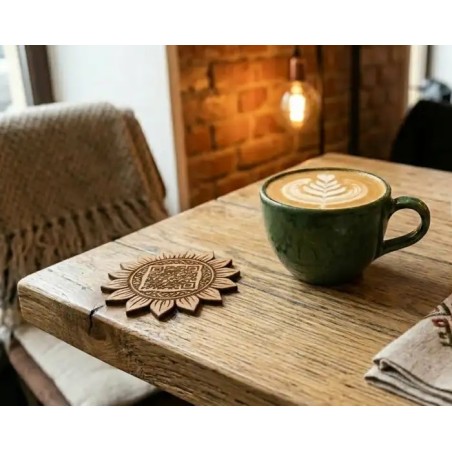 pieza de madera con forma de girasol