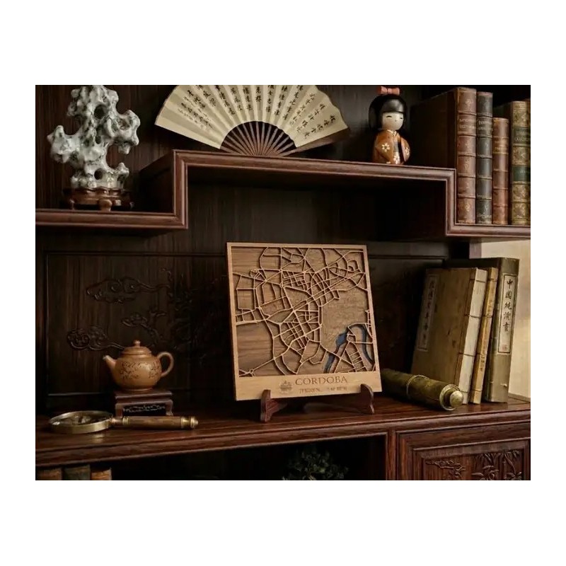 mapa artesana en madera cordoba