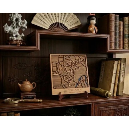 mapa artesana en madera cordoba