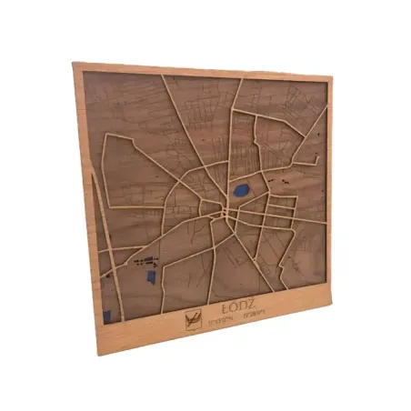 Plano decorativo de Łódź en madera con estilo moderno