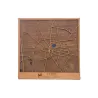 Mapa de Łódź en madera con diseño minimalista en relieve