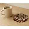 posavasos en forma de girasol con qr personalizado