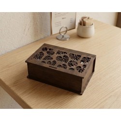 Cajita regalo de madera reutilizable con estilo decorativo