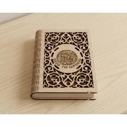 Caja de madera para presentar cuentas con codico qr