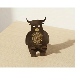 soporte de mesa en forma torro color oscuro