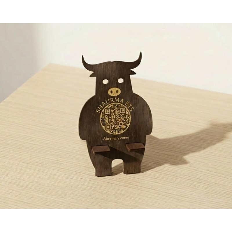 soporte de mesa en forma torro color oscuro