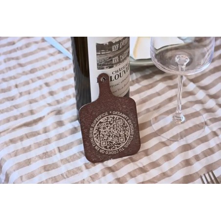 QR decorativo eco-friendly hecho a mano en madera natural